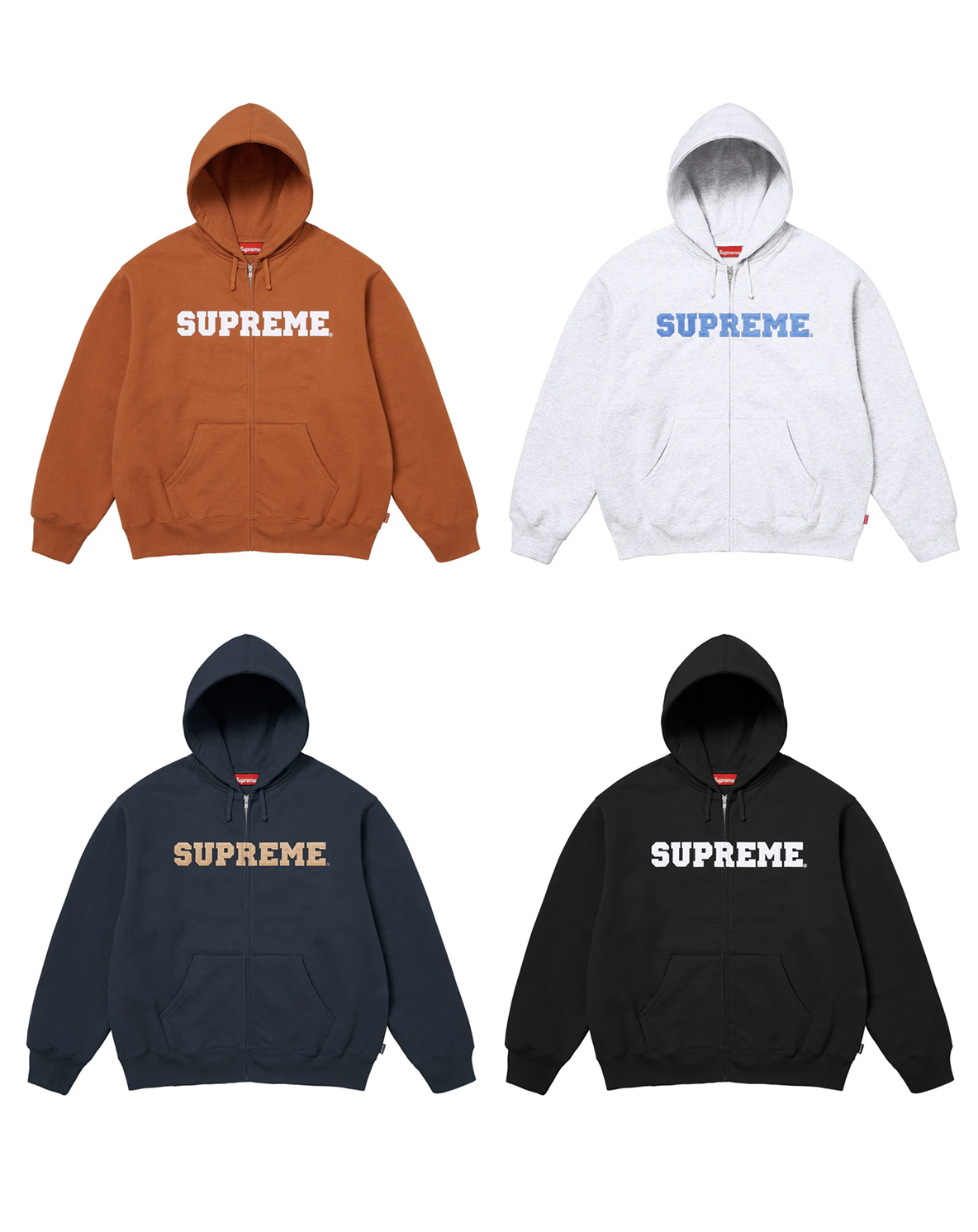 Supreme FW25 Collegiate Appliqué Zip Up Hooded