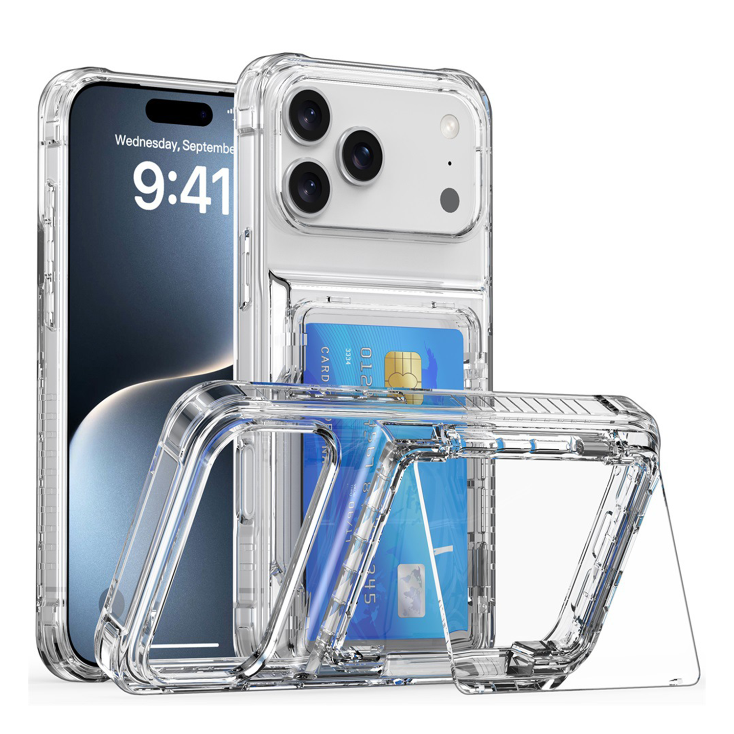 XPRO - Clear Card Flip - iPhone 17 Pro Max Case 透明插卡防撞手機保護硬殼