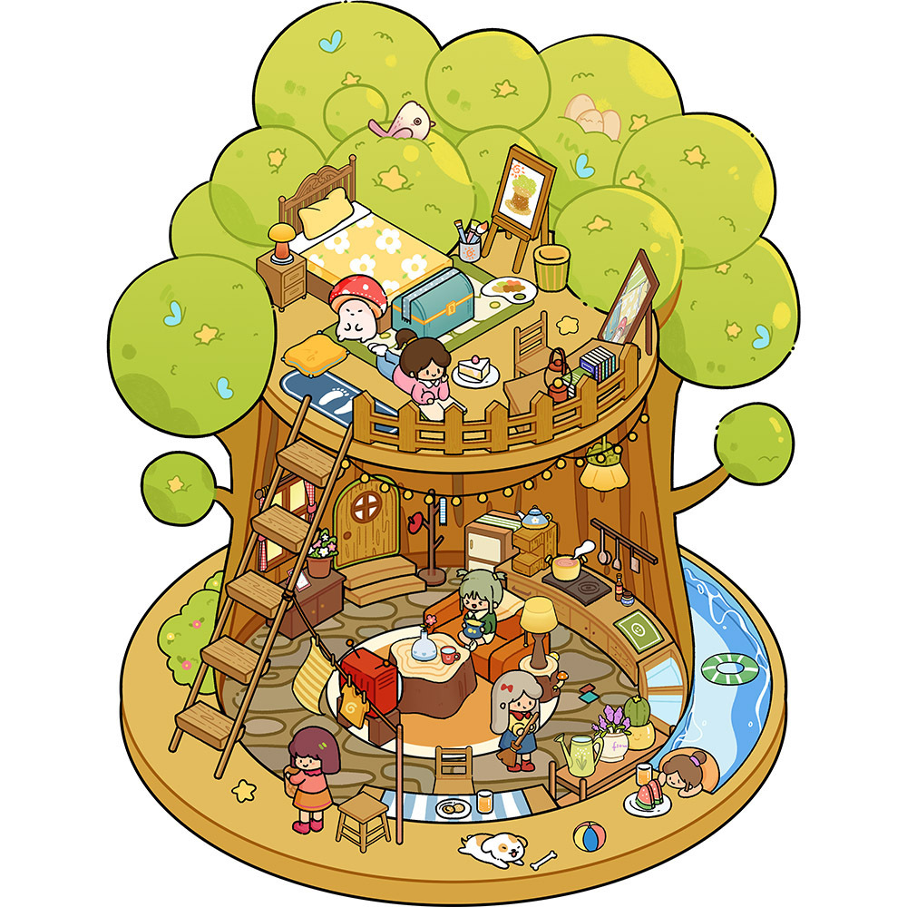 Creative Scene 3D Stickers Series