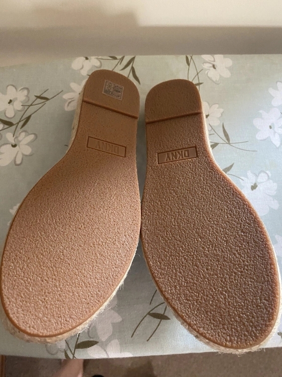 [S] DKNY LEATHER ISLA ESPADRILLE SANDALS,BLACK, KZD23115-BLK FINAL SALE (SD639)