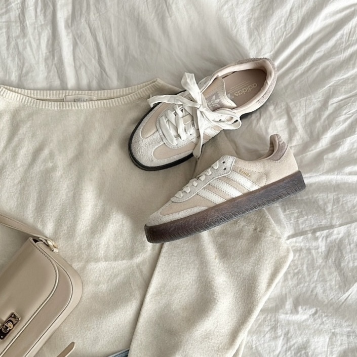 ADIDAS ORIGINALS SAMBAE W 珊瑚粉 亞麻色 麂皮 森巴厚底 女鞋 愛迪達 JI3882