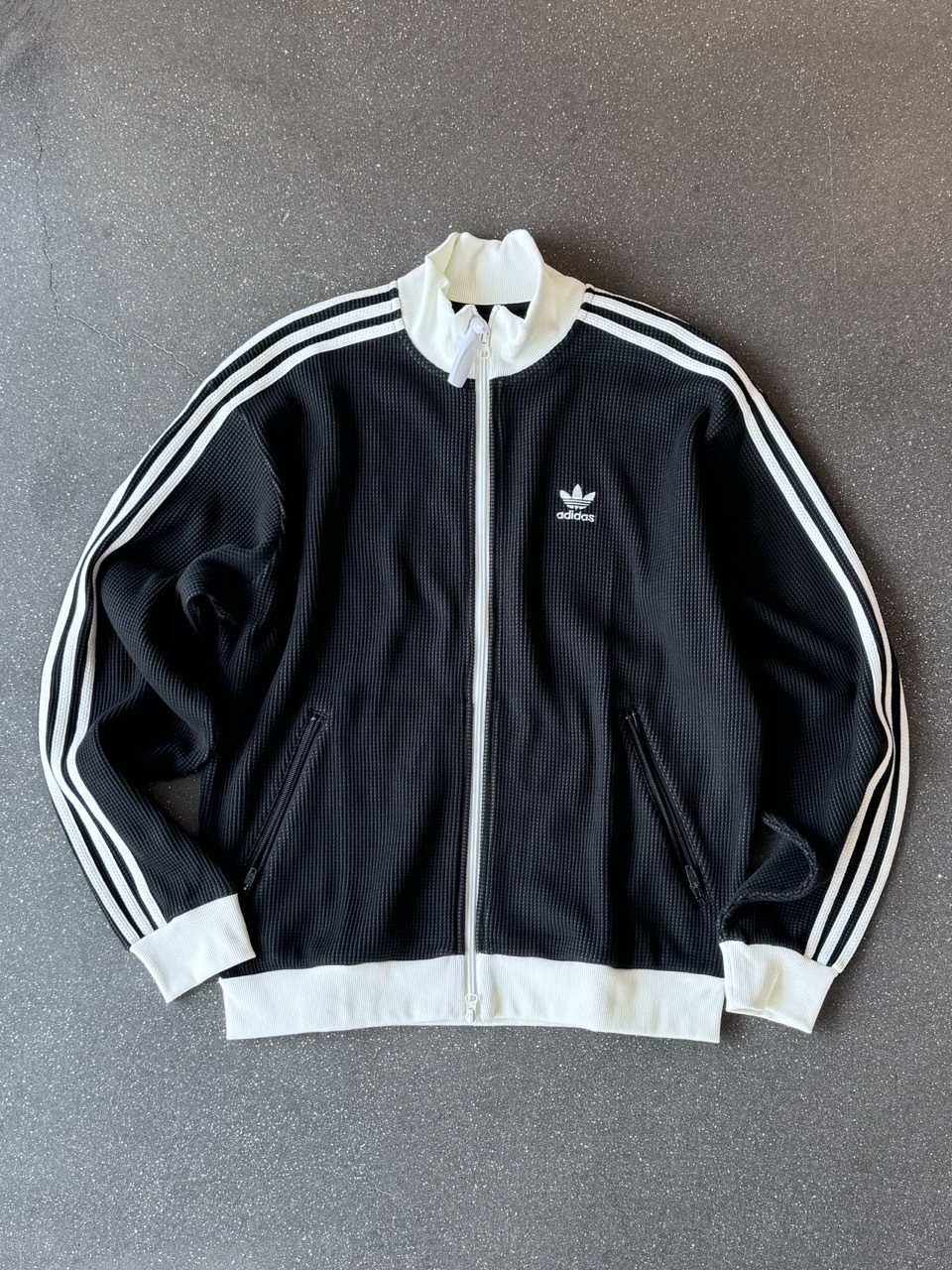 ADIDAS ORIGINALS TRACK TOP SS25 KNIT 華夫格 立領外套 三葉草 男款 奶灰深藍 KC2618 黑奶油 KC2619 焦糖棕 KC2620 / 預購