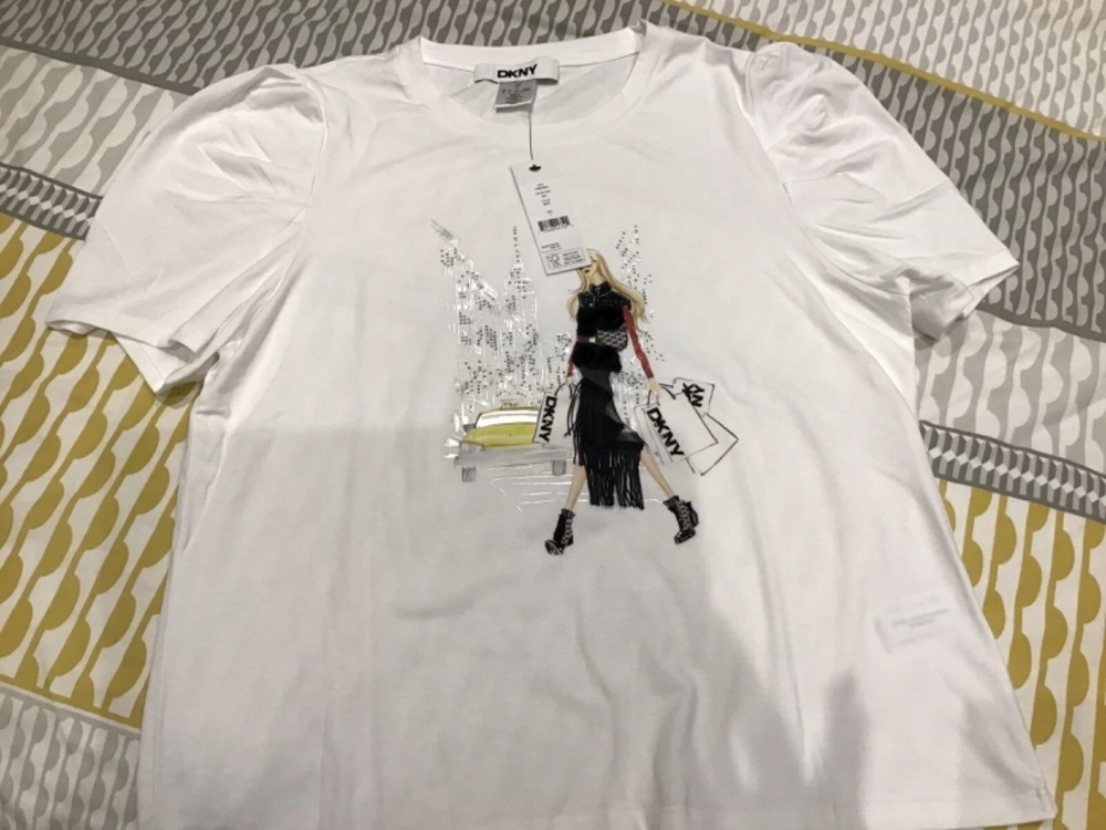 [S] DKNY LADY ON SHOPPING BLOUSE SHIRT,WHITE, P4MHTWSS-WHT (SD1085)