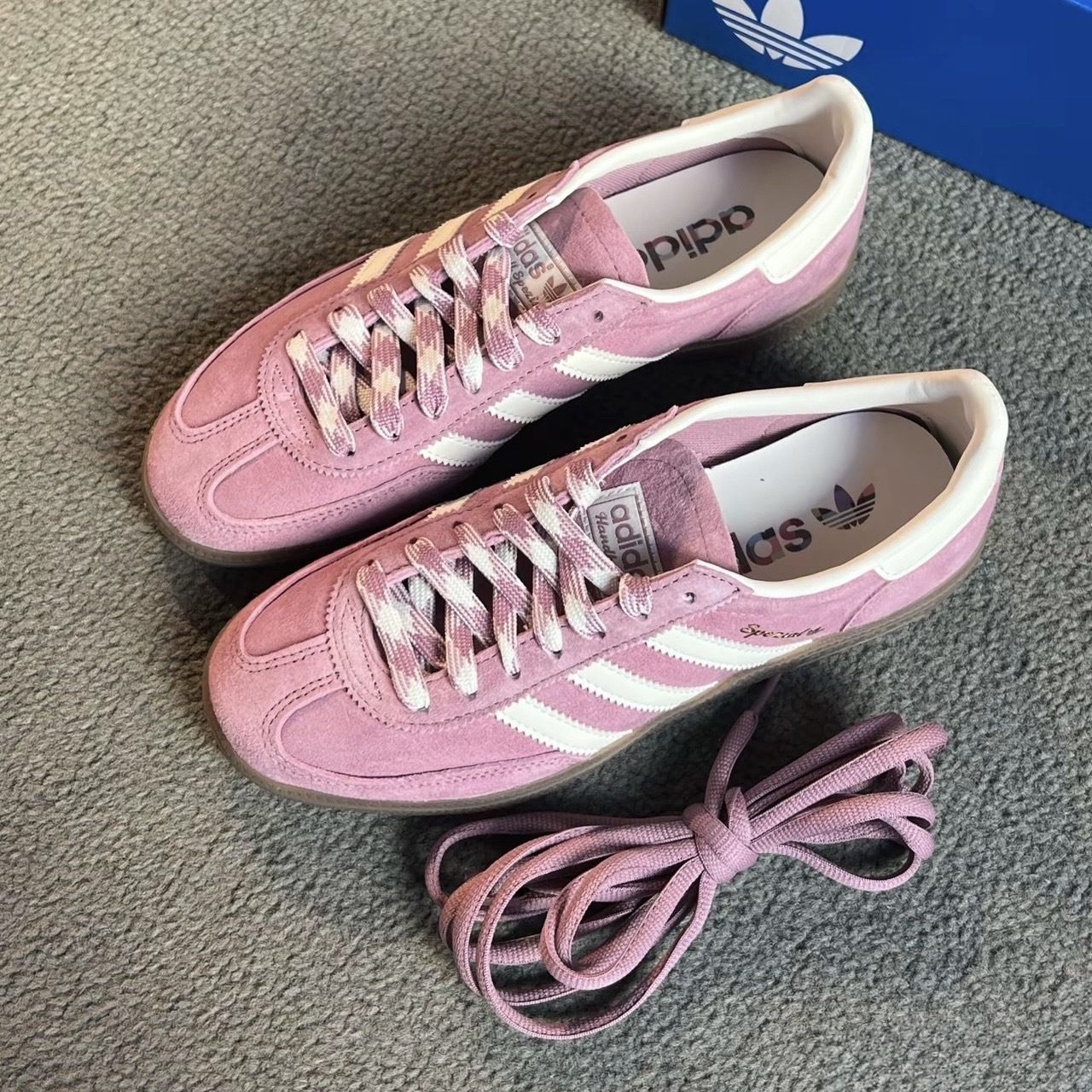 ADIDAS HANDBALL SPEZIAL 藕粉色 麂皮 復古 焦糖底 女鞋 KJ6304