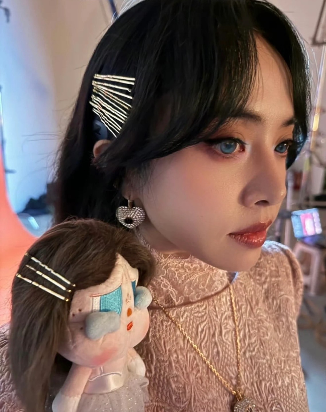 <蔡依林同款> CRYBABY SHINY SHINY系列 銀灰芭蕾 毛絨掛件 吊卡