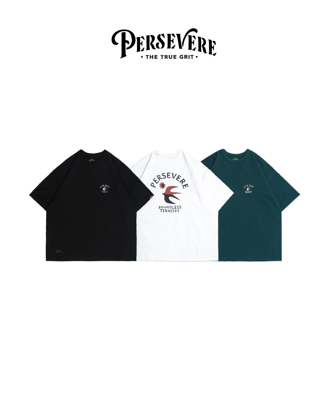 PERSEVERE 飛燕圖像T恤 白/黑/綠藍 25 S/S Retro Swallow Graphic T-Shirt
