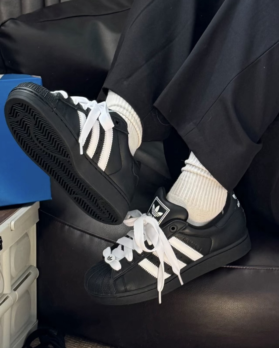 Adidas SUPERSTAR II 貝殼頭 愛迪達 三葉草 黑白 黑標 復古 男女鞋