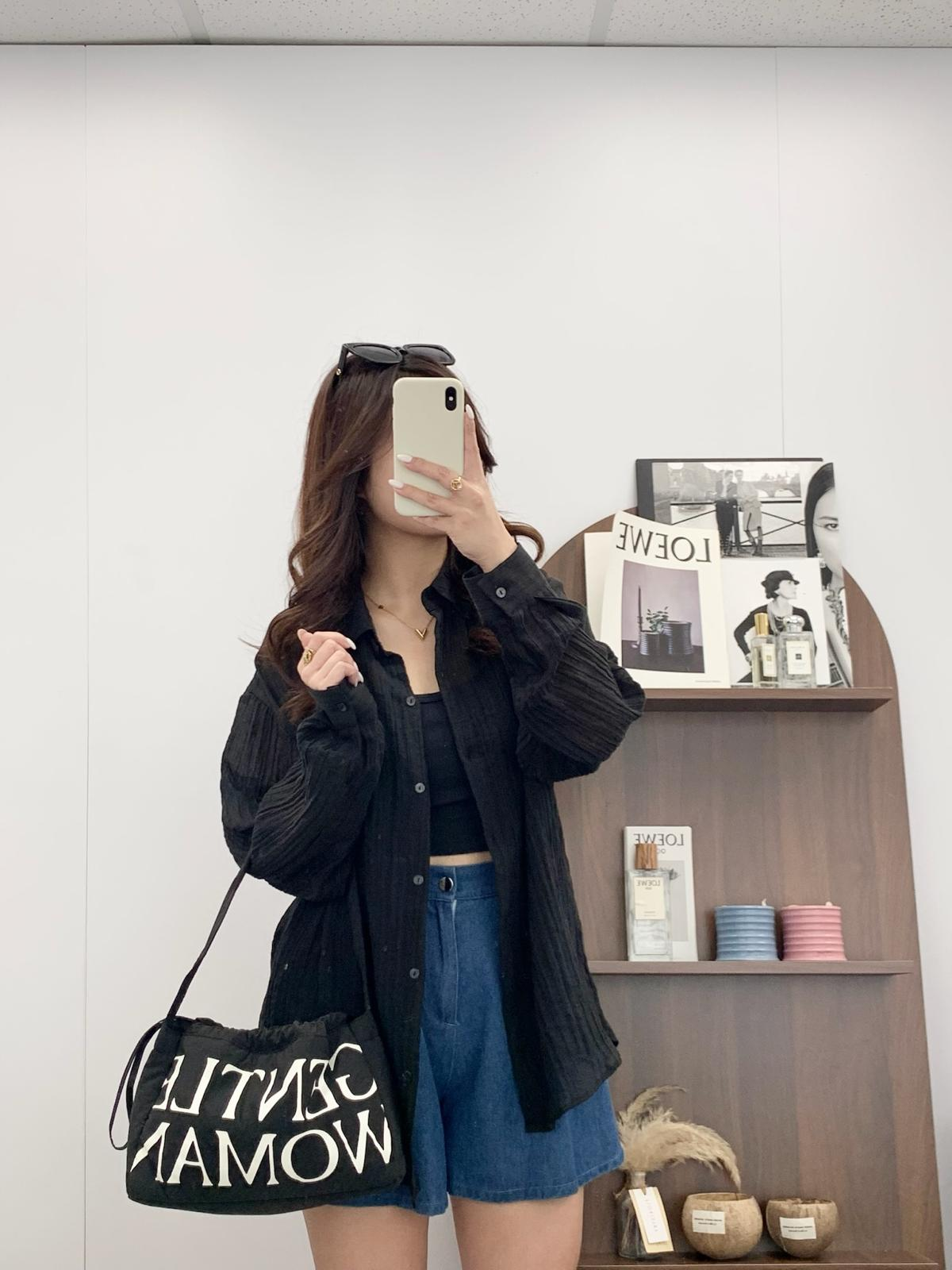 Gentle Woman Dumpling Bag(Black Truffle)