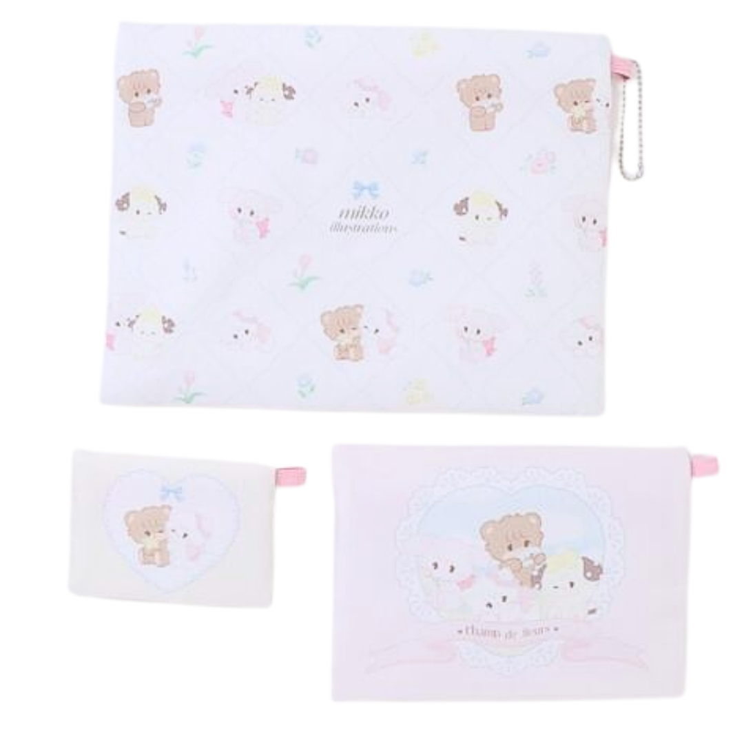 Mikko illustrations 拉鏈化妝包 萬用袋( 三件裝)