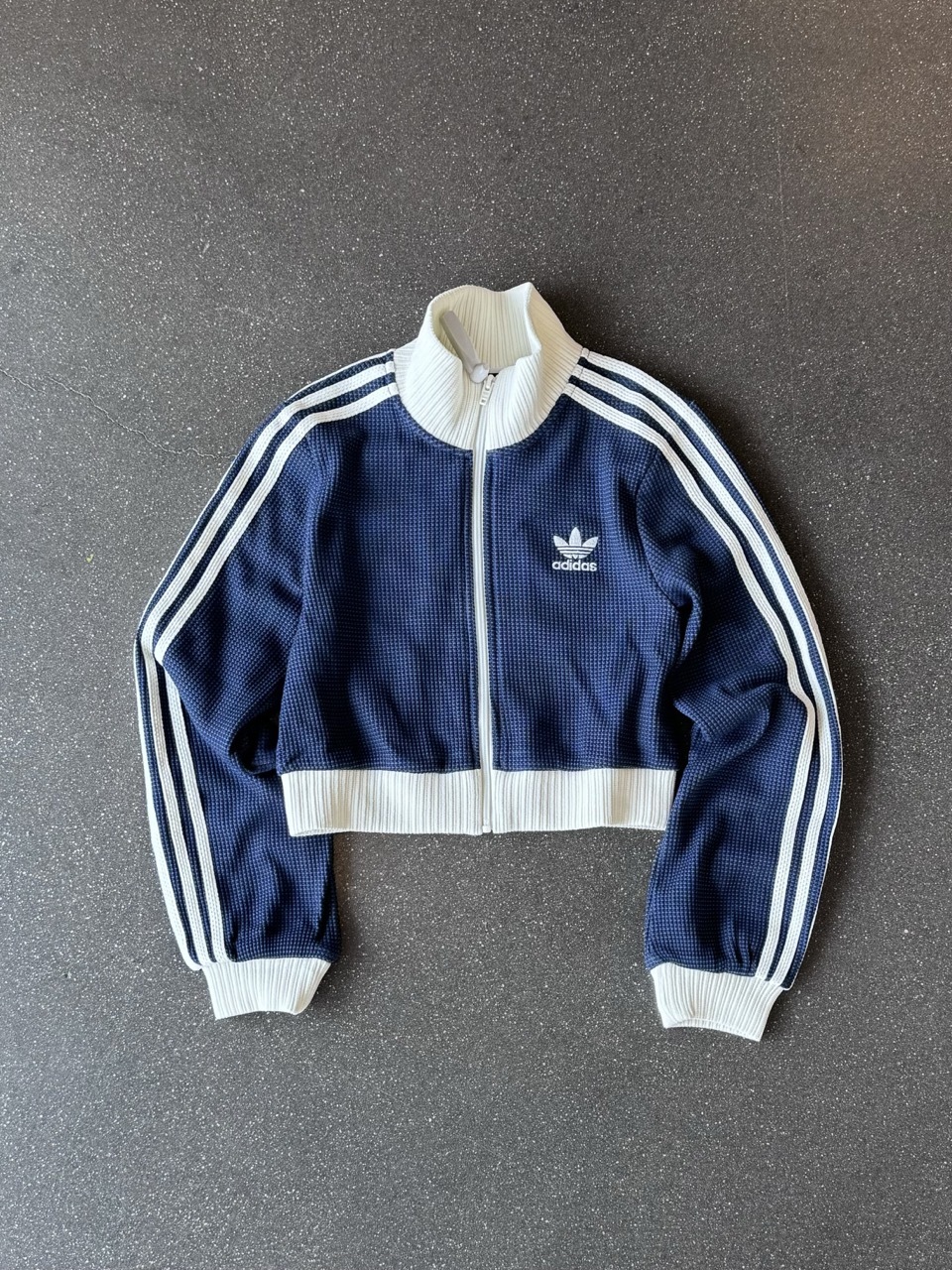 ADIDAS ORIGINALS TRACK TOP SS25 CROP 華夫格 立領外套 短版 三葉草 女款 灰棕 KC2645 藍奶油 KC2646 / 預購