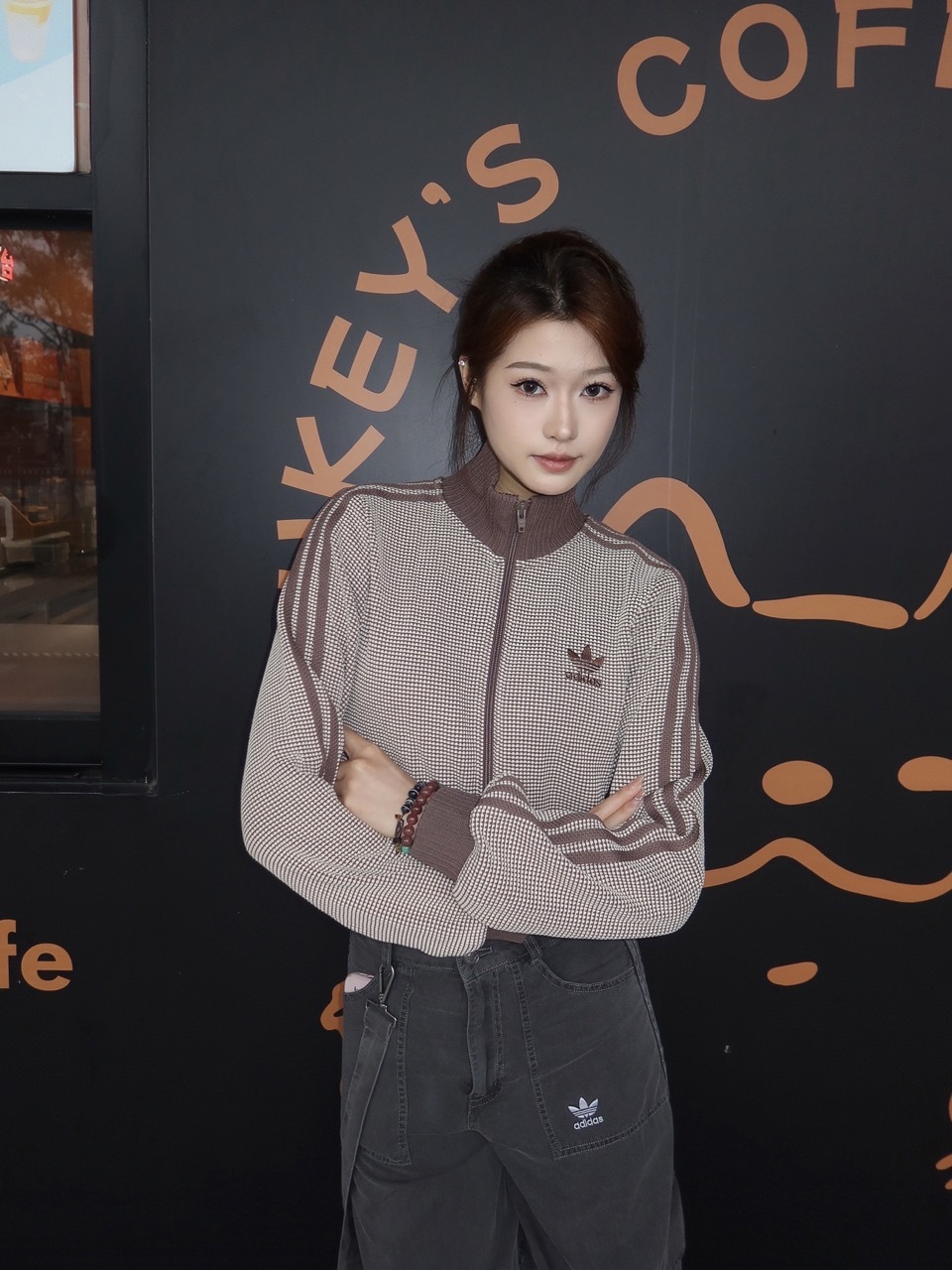 ADIDAS ORIGINALS TRACK TOP SS25 CROP 華夫格 立領外套 短版 三葉草 女款 灰棕 KC2645 藍奶油 KC2646 / 預購