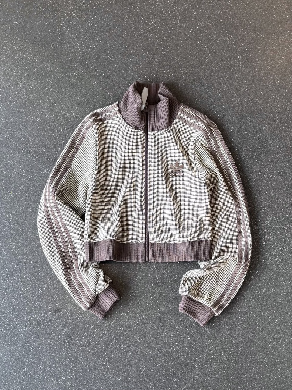 ADIDAS ORIGINALS TRACK TOP SS25 CROP 華夫格 立領外套 短版 三葉草 女款 灰棕 KC2645 藍奶油 KC2646 / 預購