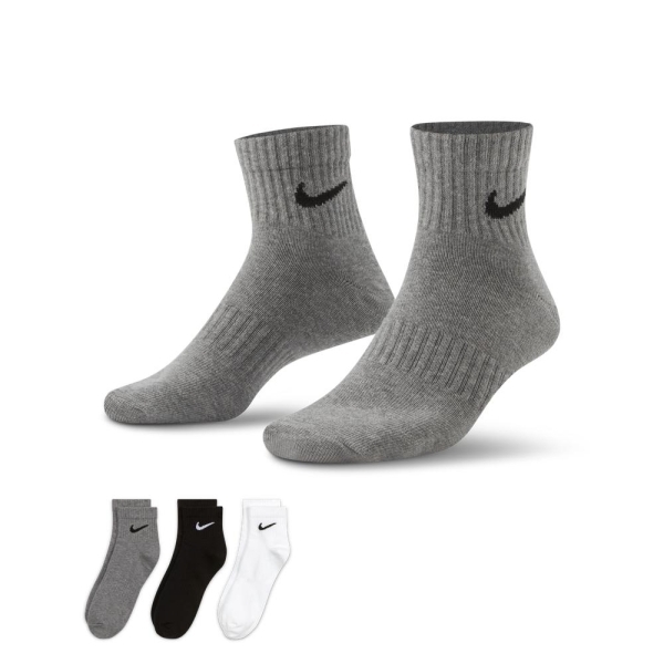 Nike Everyday Cushioned 灰黑白 三雙一組 短襪 SX7677-964