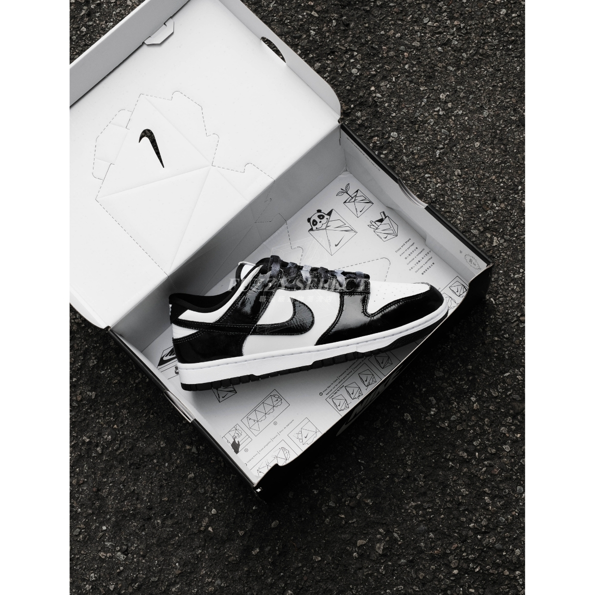 【逢甲 FUZZY】Nike Dunk Low "Panda" 漆皮黑白 熊貓 附贈熊貓吊牌 特殊鞋盒 HQ1965-100
