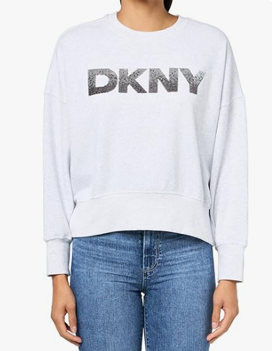 [S] DKNY OPTIC HTHR OMBRE SEQUIN LOGO PULLOVER, DP4T1071-OHR [FINAL SALE] (SD1304)