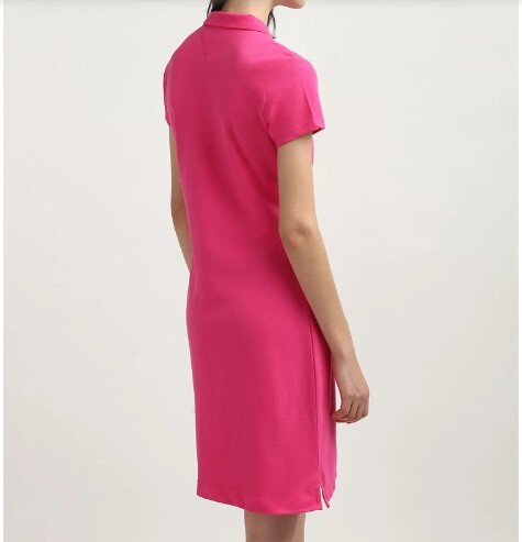 [S] TOMMY HILFIGER SLIM FIT POLO DRESS,PINK, 76J4866-651 (STH741)