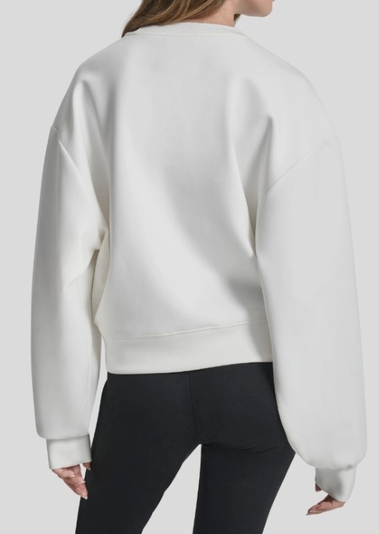 [S] DKNY IVORY/BLACK SEQUIN LOGO SWEATER, DJ4R0480-IVK [FINAL SALE] (SD1290)