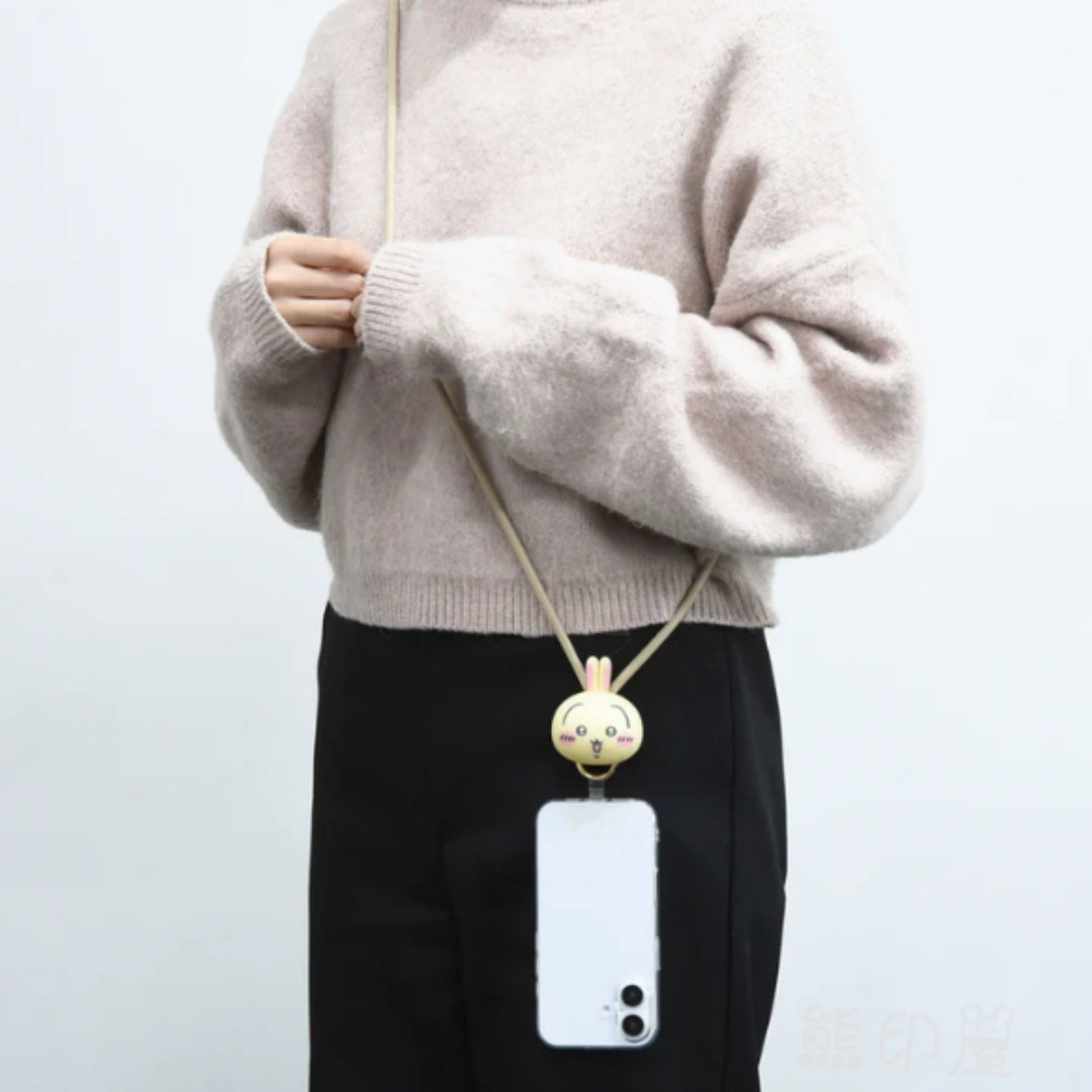 Chiikawa 立體柔軟兔子MultiRing手機肩帶/手機掛帶(平行進口)