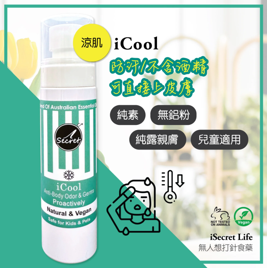 【直播】iSecret Life LL022011 iCool涼肌 - 防汗味抗菌草本噴霧 80ml (買一送一)