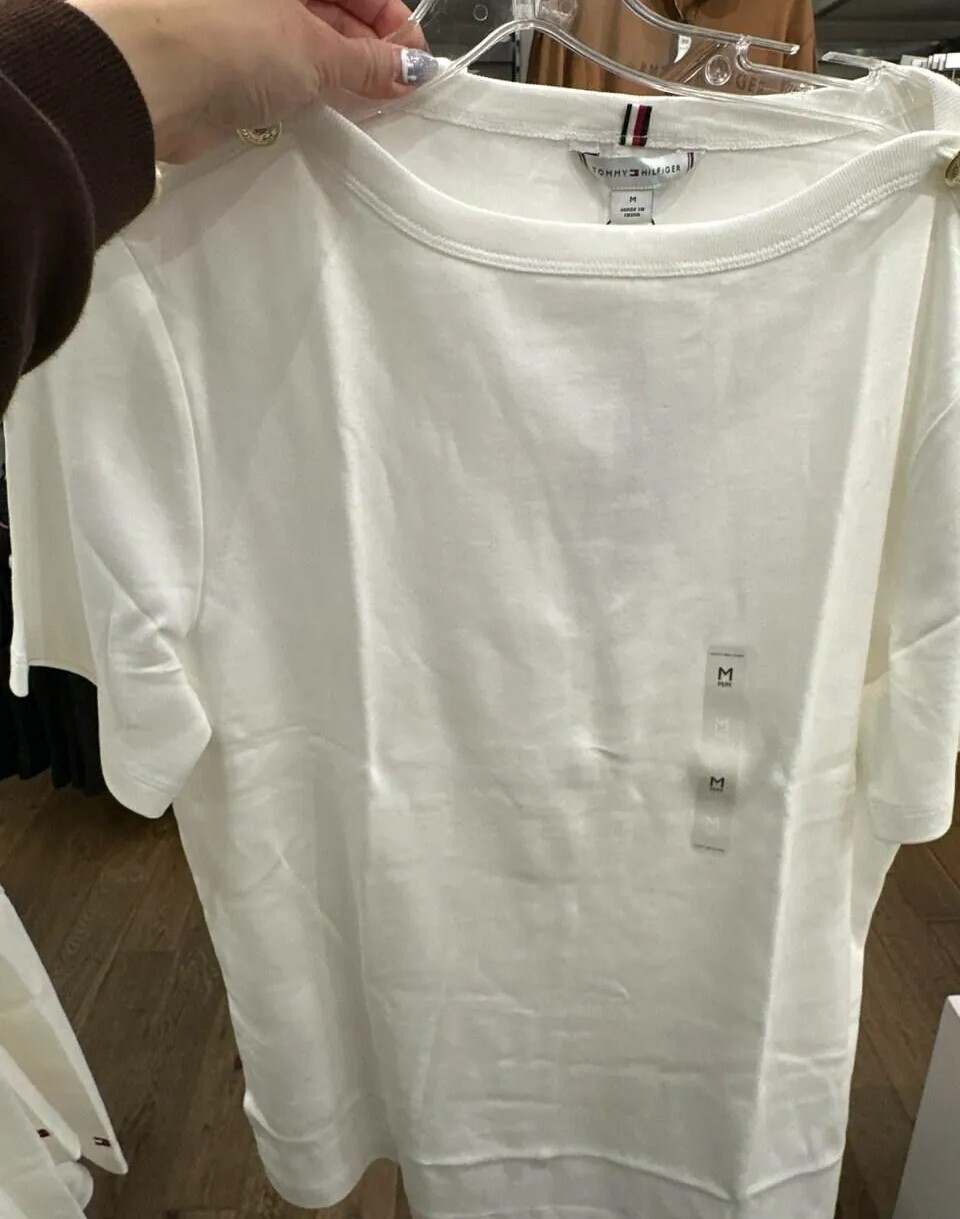 [S] TOMMY HILFIGER TOMMY HILFIGER LADY COTTON T-SHIRT,WHITE, 76J5476-110 (STH1127)