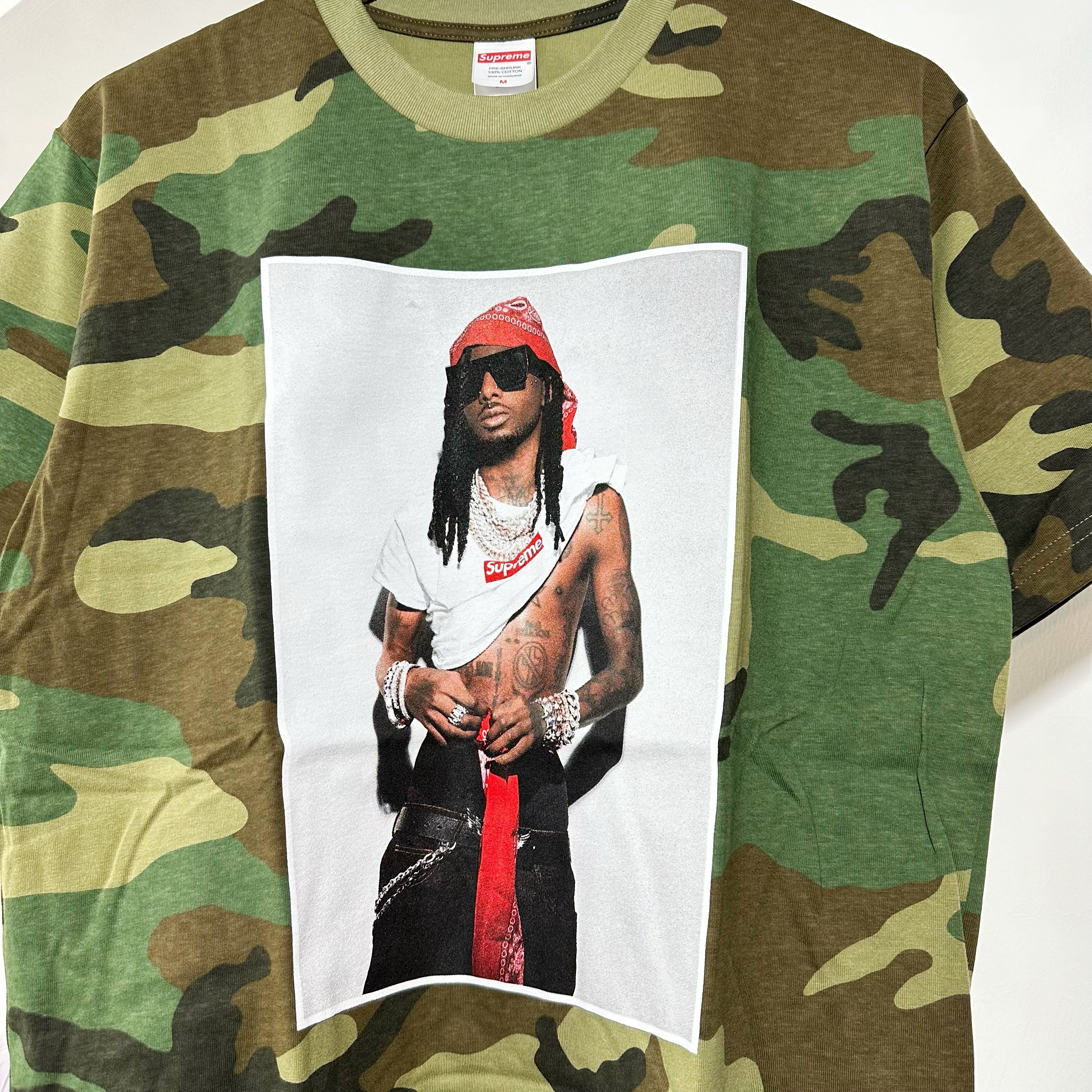 Supreme Playboi Carti Tee Woodland Camo