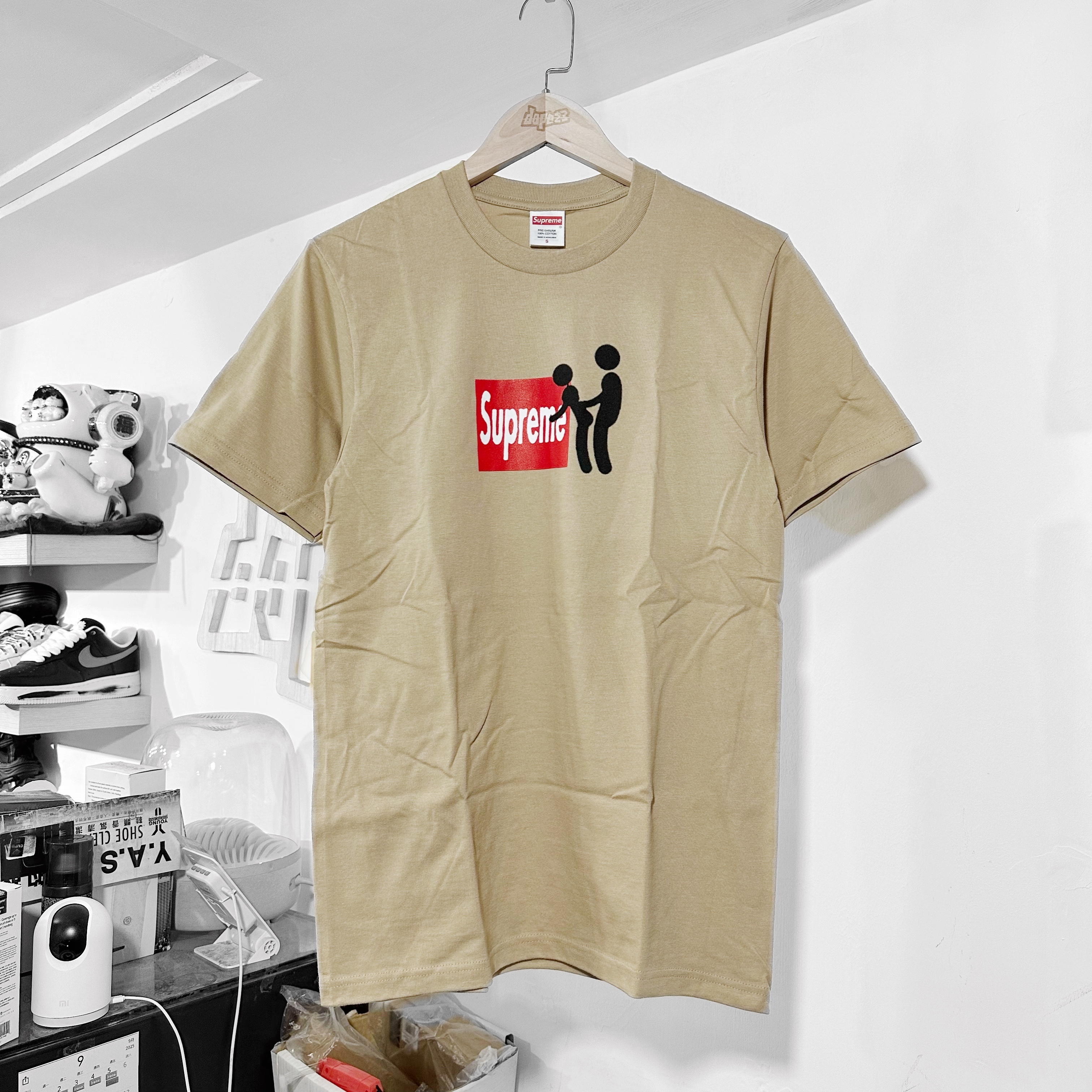 Supreme FW25 Stick Tee Pink Khaki
