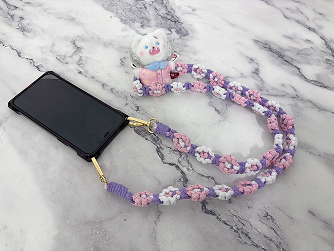 小花朵手機掛繩(附墊片)