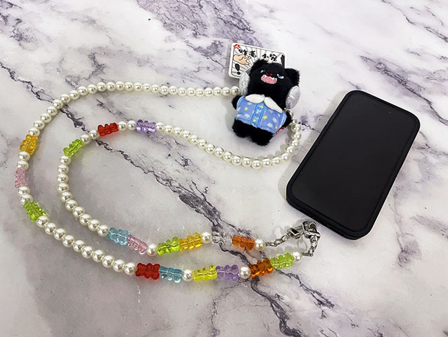 繽紛小熊軟糖珍珠手機掛繩(附墊片) 預購