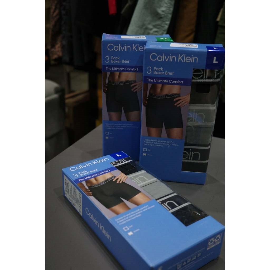 Calvin Klein 男內褲三入組  (黑/灰/黑) (黑/深藍/藍)