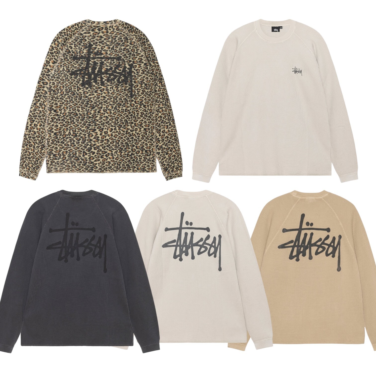 2025AW STUSSY RAGLAN THERMAL BASIC STOCK 背後LOGO 華夫格 長袖 長T 現貨 1140356