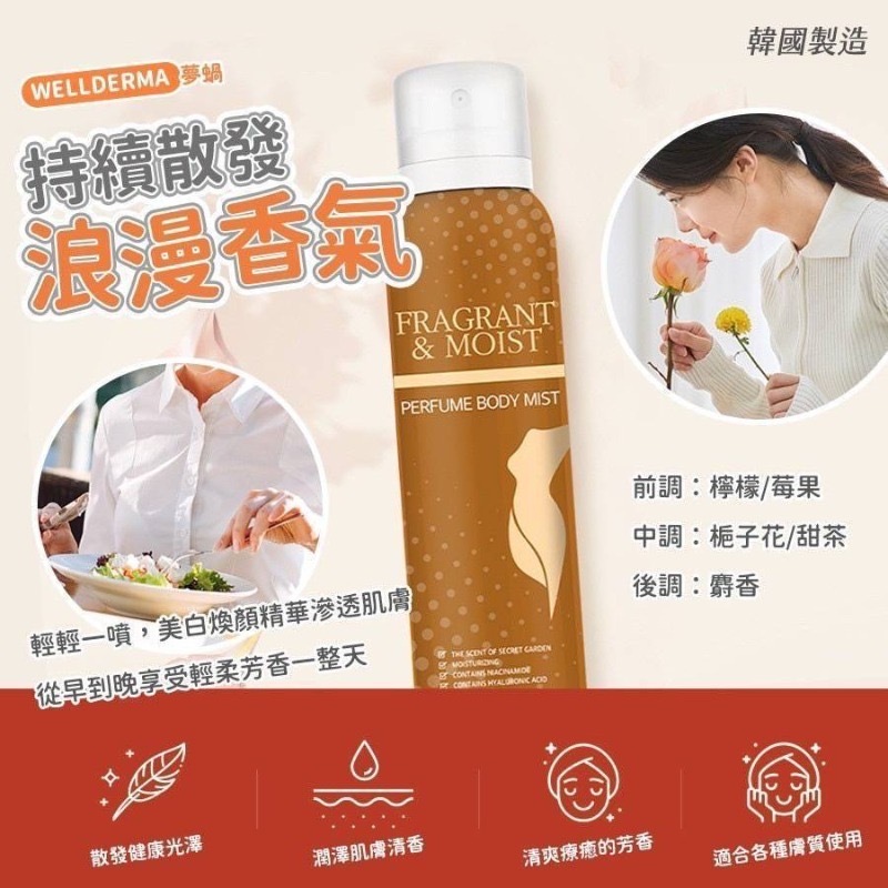 韓國WELLDERMA煙酰胺肌膚美白煥顏香氛身體噴霧