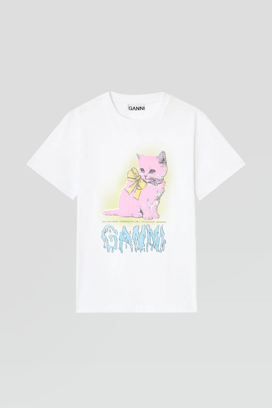 GANNI｜KITTY 圓領小貓印花短袖T
