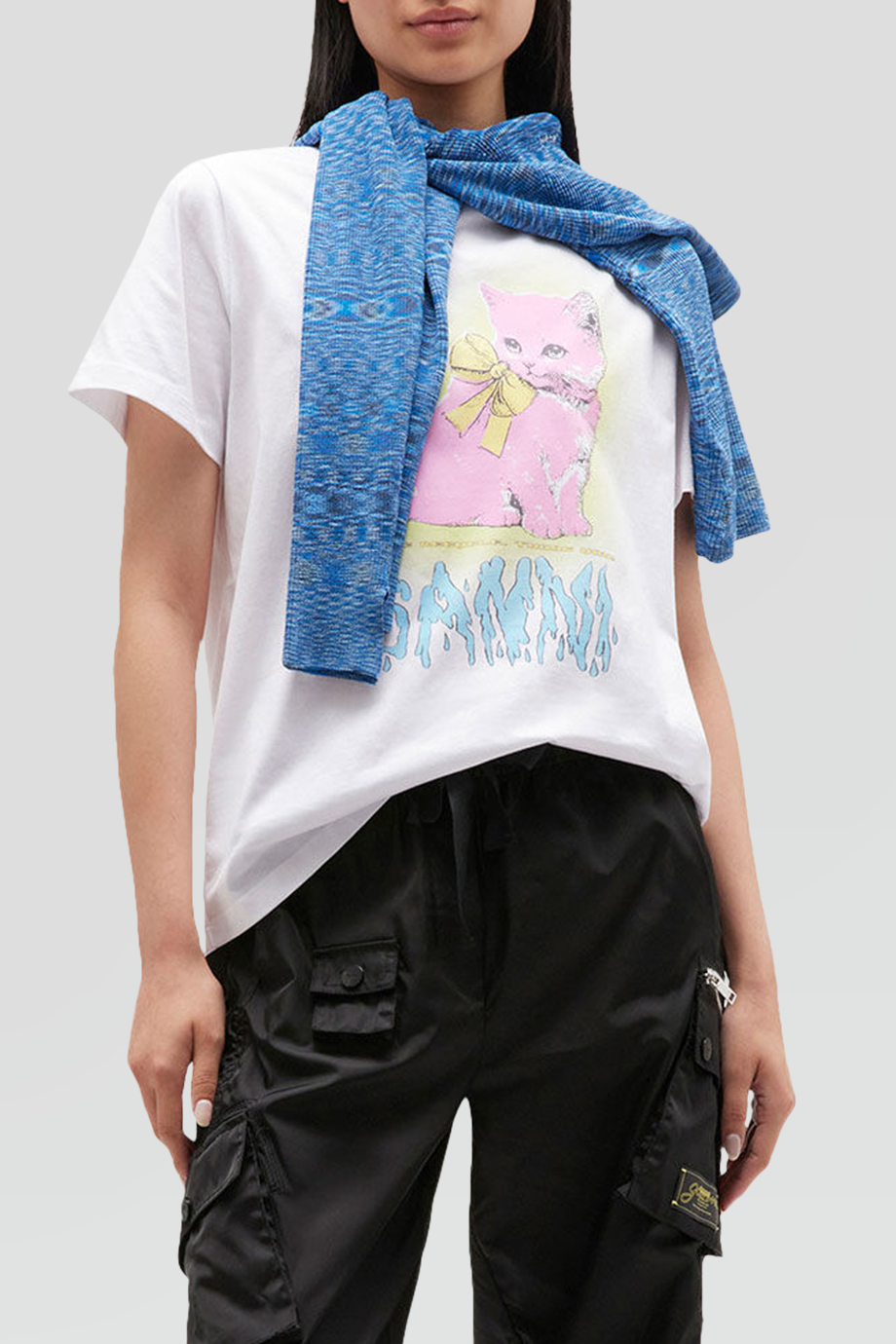 GANNI｜KITTY 圓領小貓印花短袖T