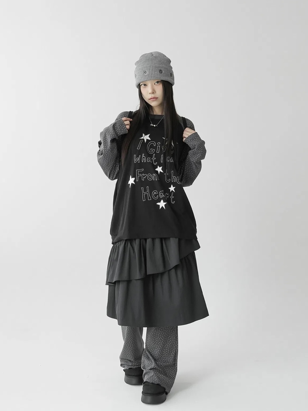 【網站預訂優惠】From The Heart 星星拼色長Tee