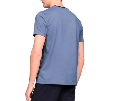 [S] TOMMY HILFIGER TOMMY HILFIGER FLAG STRIPE LOGO T-SHIRT,BLUE HEATHER, 78JA524-420 (STH1135)