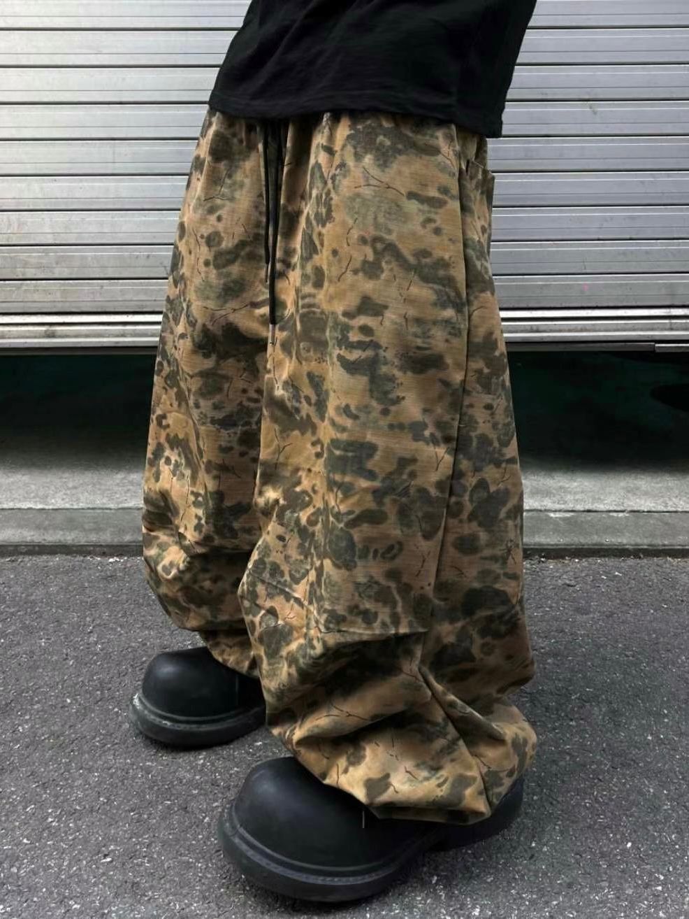 混色可束腳鬆身褲 P3172