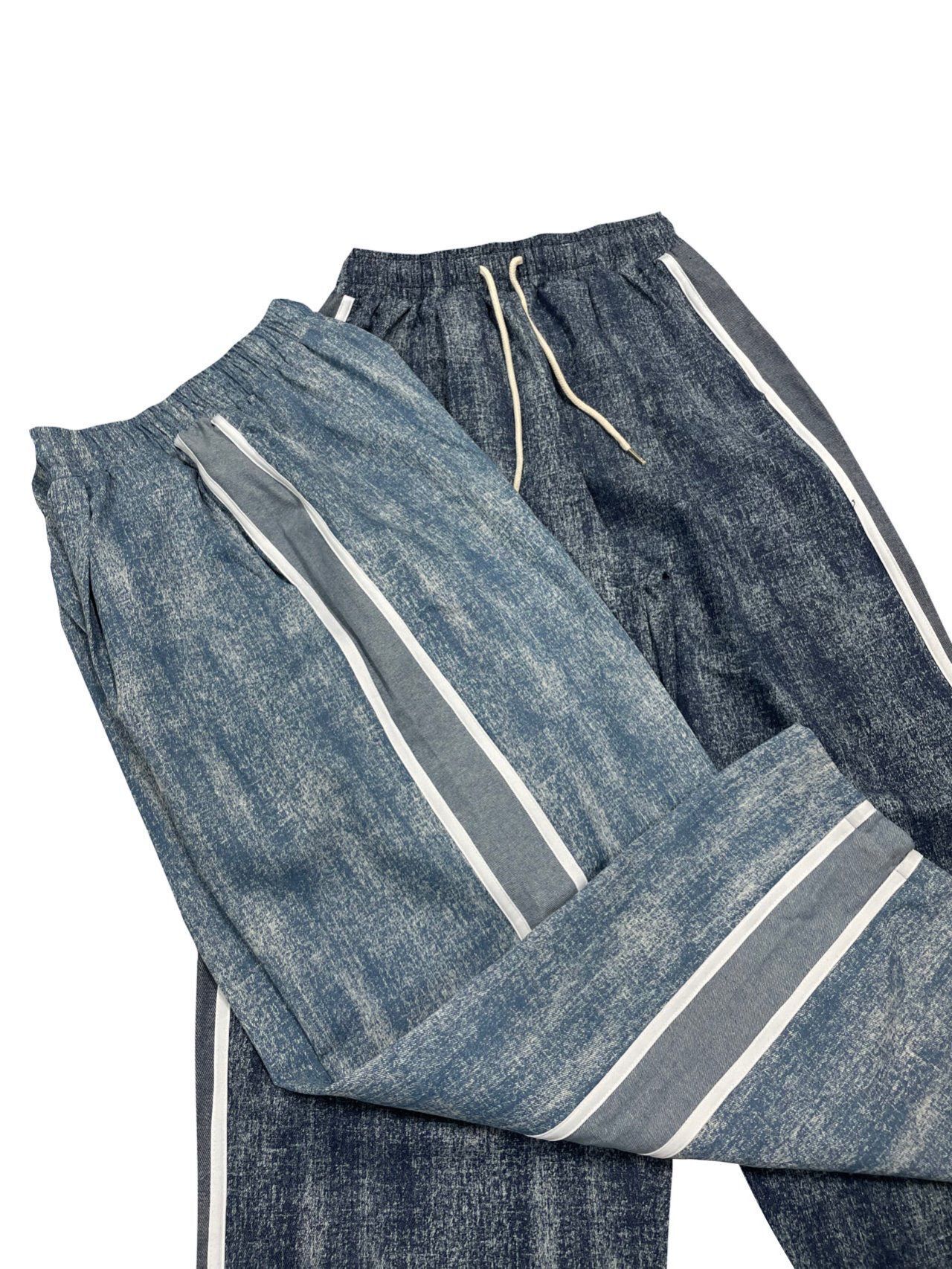 混色拼間可束腳鬆身褲 P3174