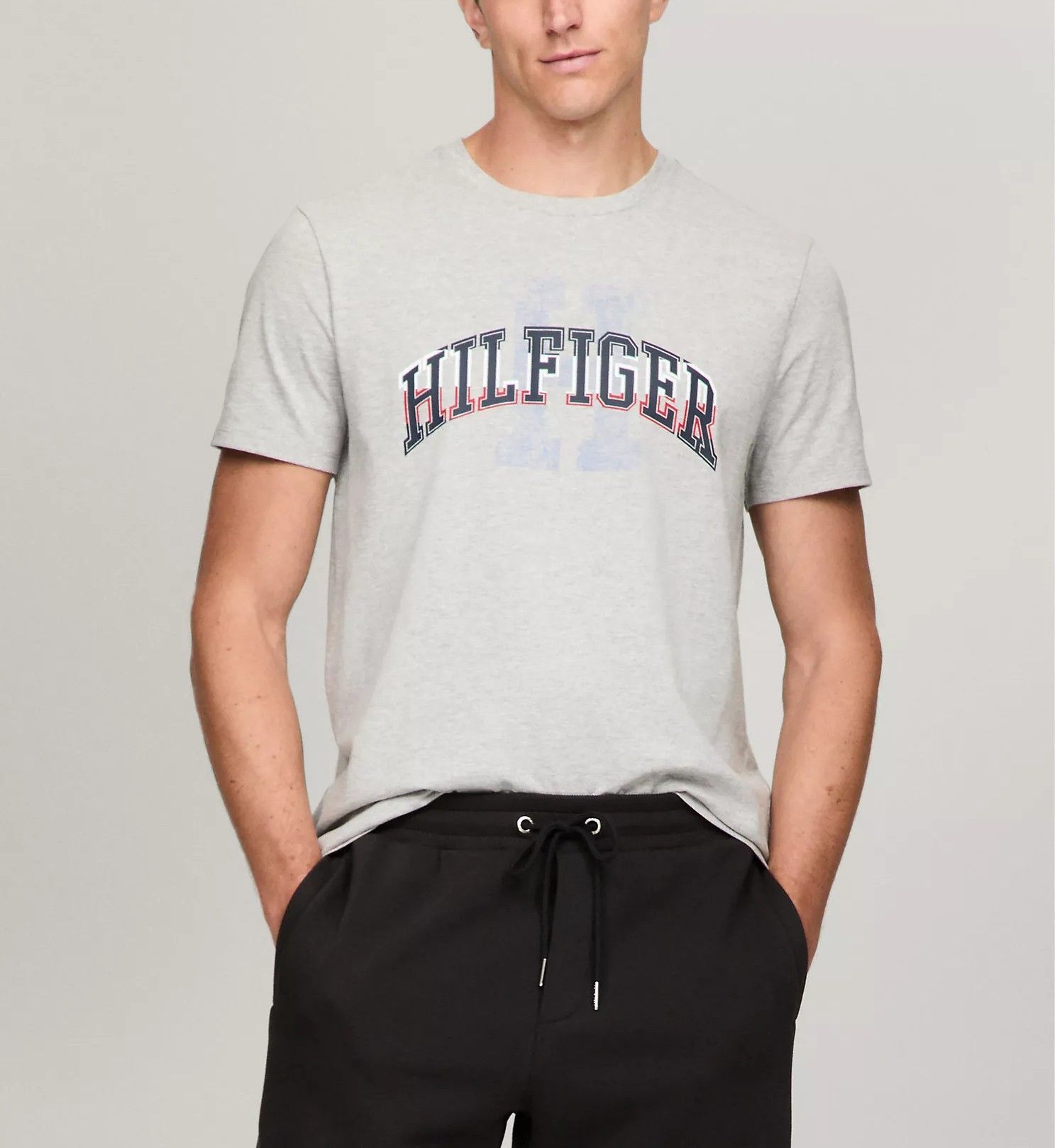 [S] TOMMY HILFIGER TOMMY HILFIGER GRAPHIC T-SHIRT,HEATHER GREY, 78JB303-030 (STH1126)