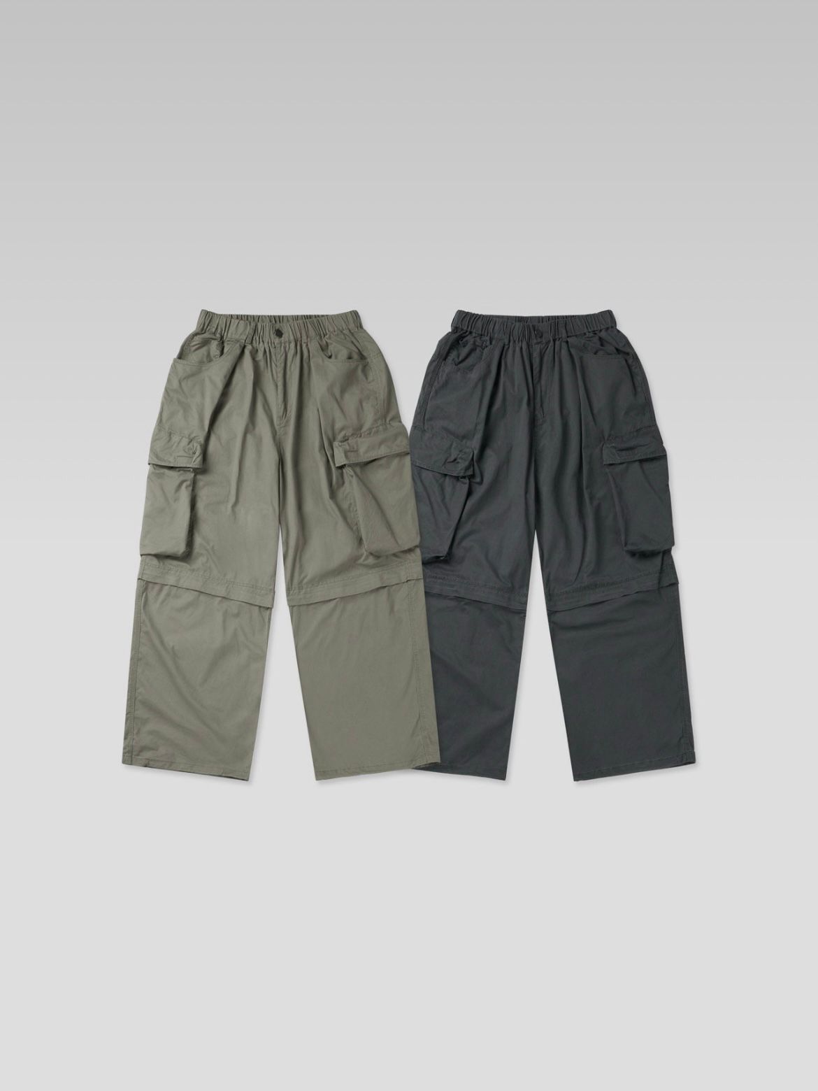 淨色工裝鬆身褲(可拆變短褲) P3176