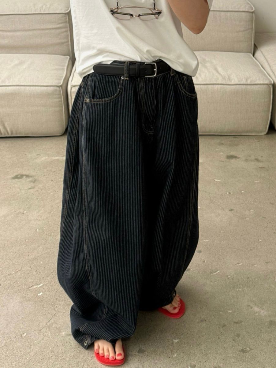 直紋鬆身褲 P3177