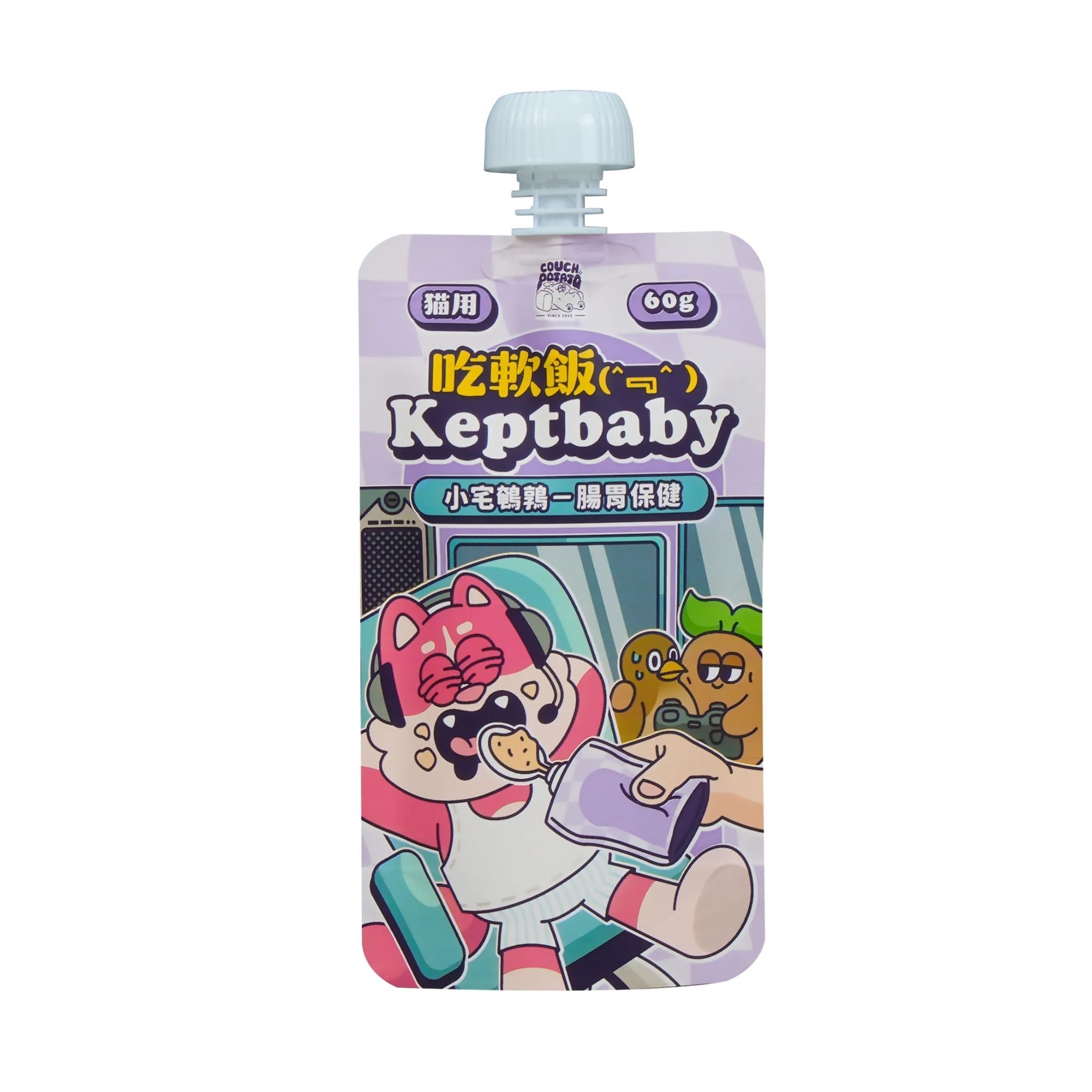 沙發馬鈴薯 吃軟飯貓用骨肉泥主食餐包 - 小宅鵪鶉 (腸胃保健) 60g