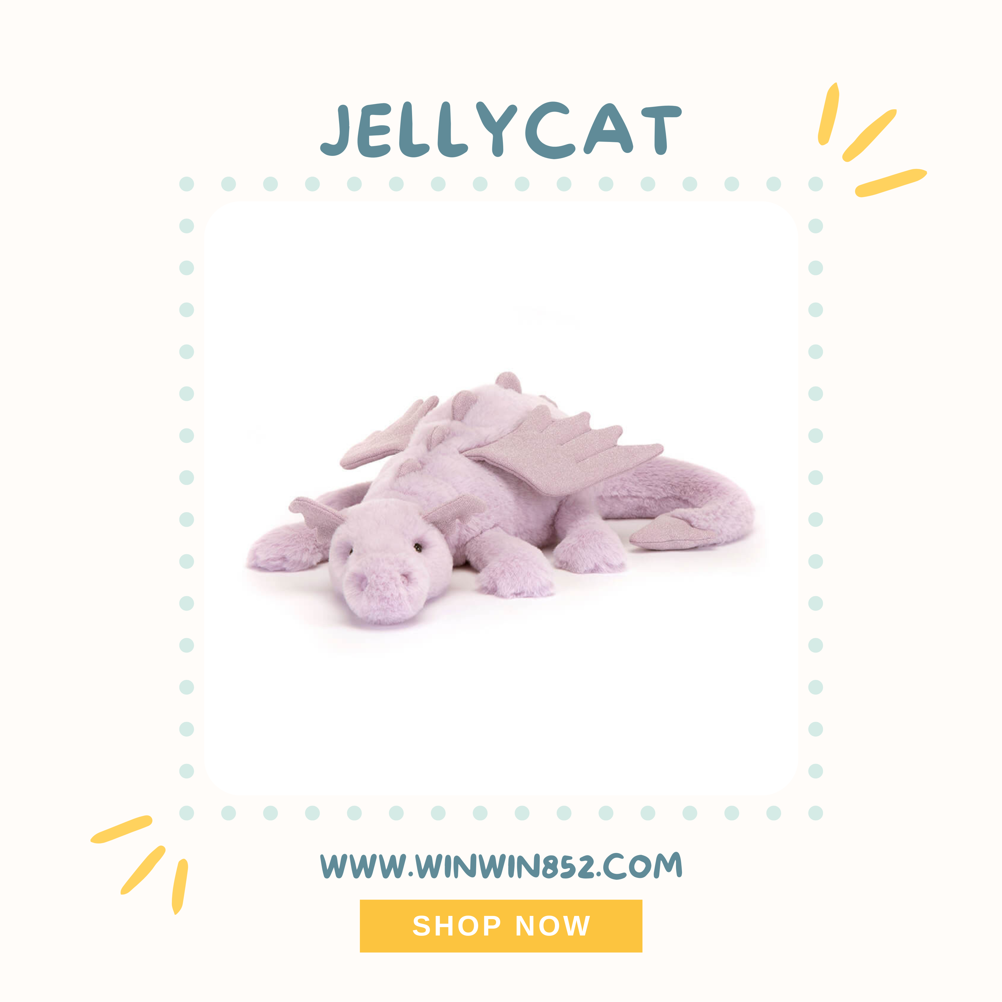 Jellycat Lavender Dragon 50cm