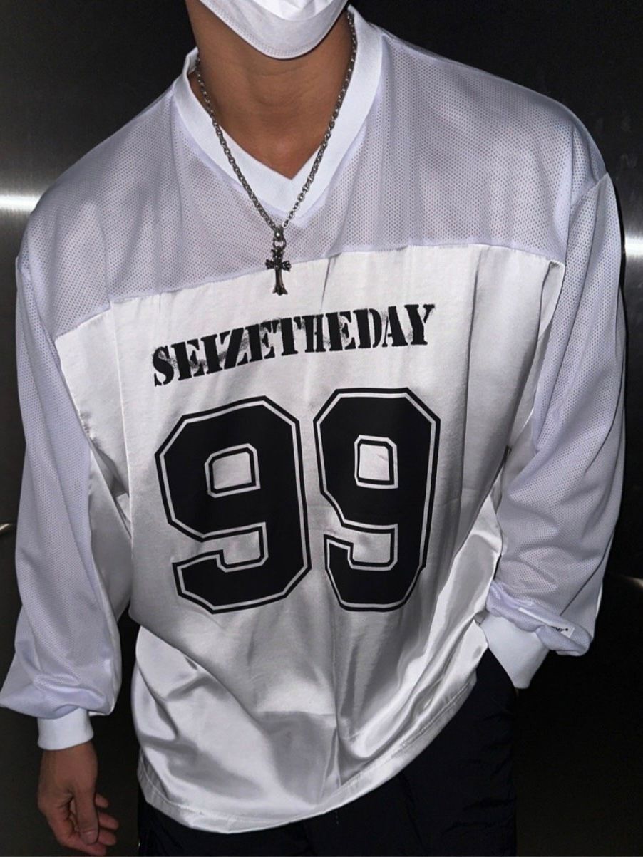 V領數字長袖衫 HD-004T