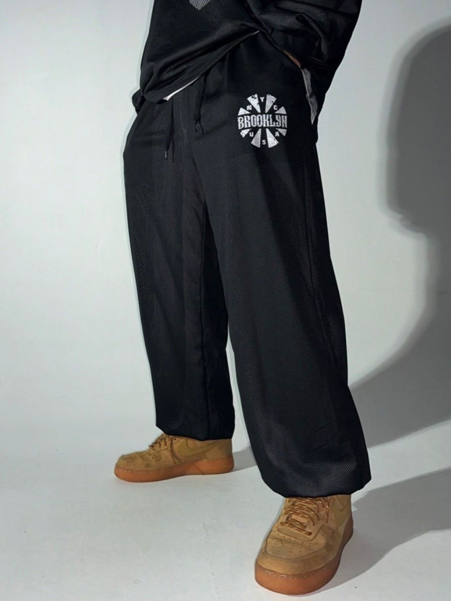 英文字束腳運動褲 HD-008P