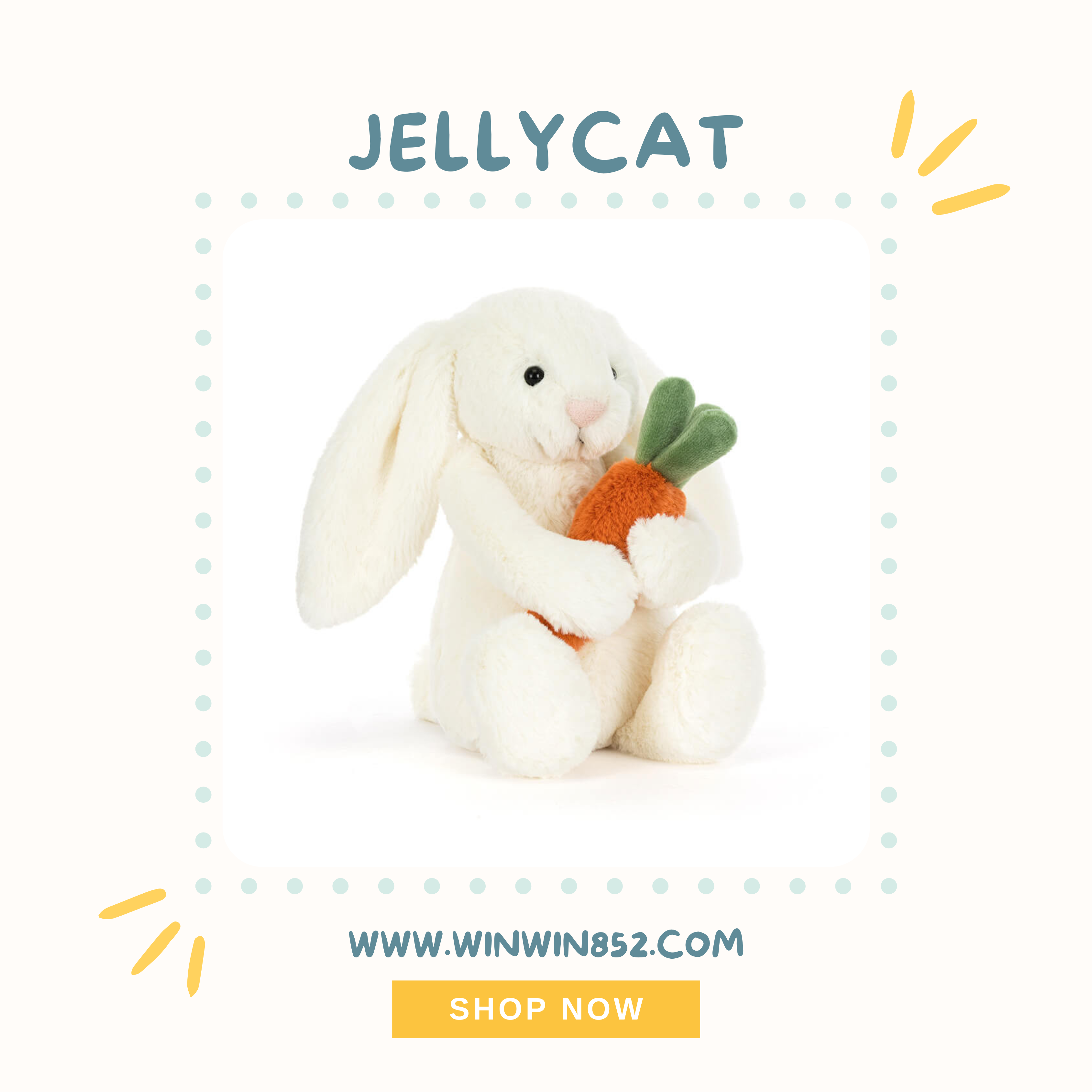 Jellycat Bashful Carrot Bunny