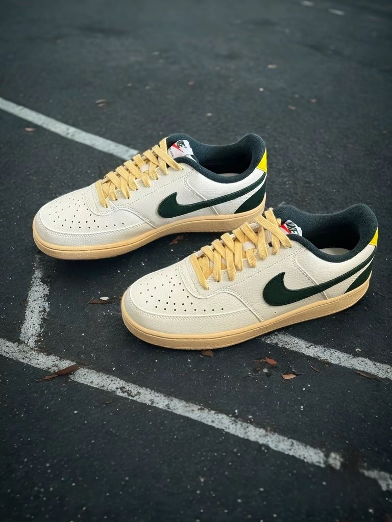 NIKE COURT VISION LOW 米白深綠 麂皮 拼接 男女同款 FD0320-133