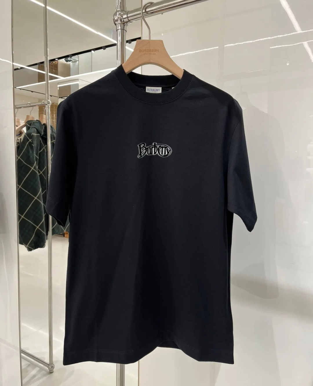 BBR 黑色植絨 logo tee