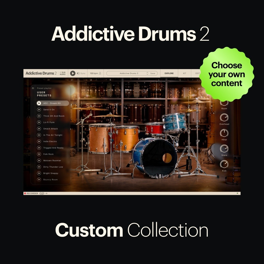 XLN Audio Addictive Drums 2｜Custom 自選入門套組（含 9 組擴充）
