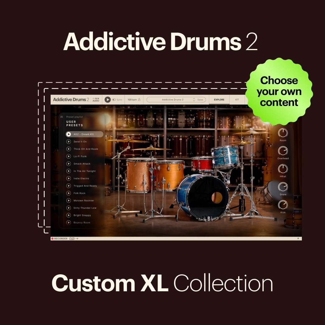 XLN Audio Addictive Drums 2｜Custom XL 自選擴充套組（含 18 組擴充）