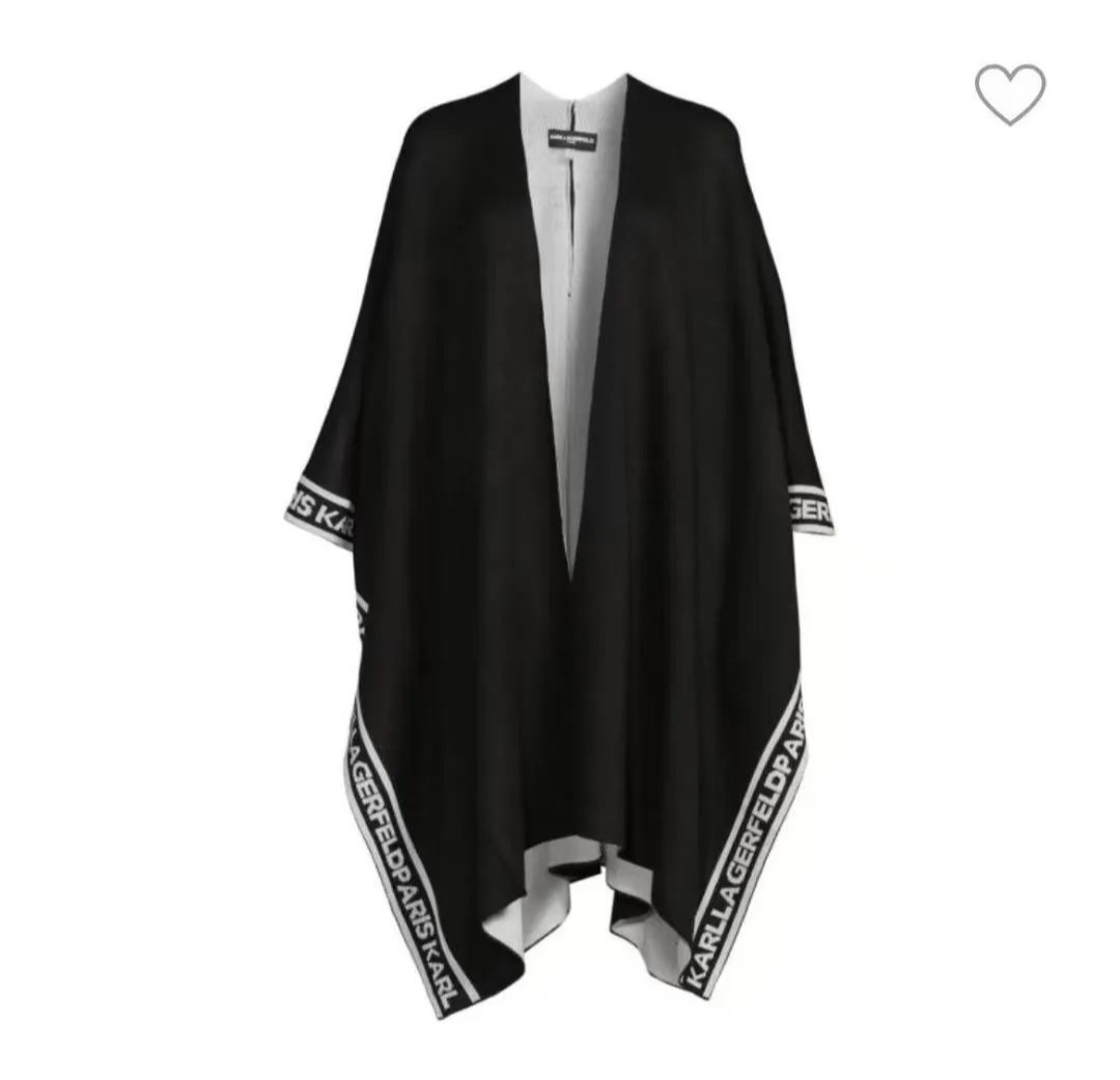 Karl 黑色字母斗篷 女款